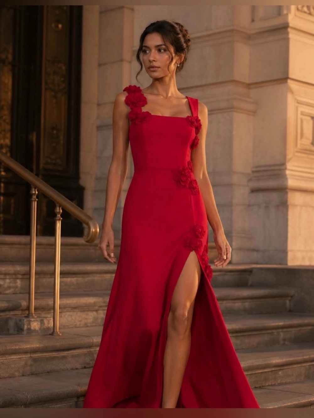 NWT ELLIATT Evanora High-Low Gown in Floral-Appliqué